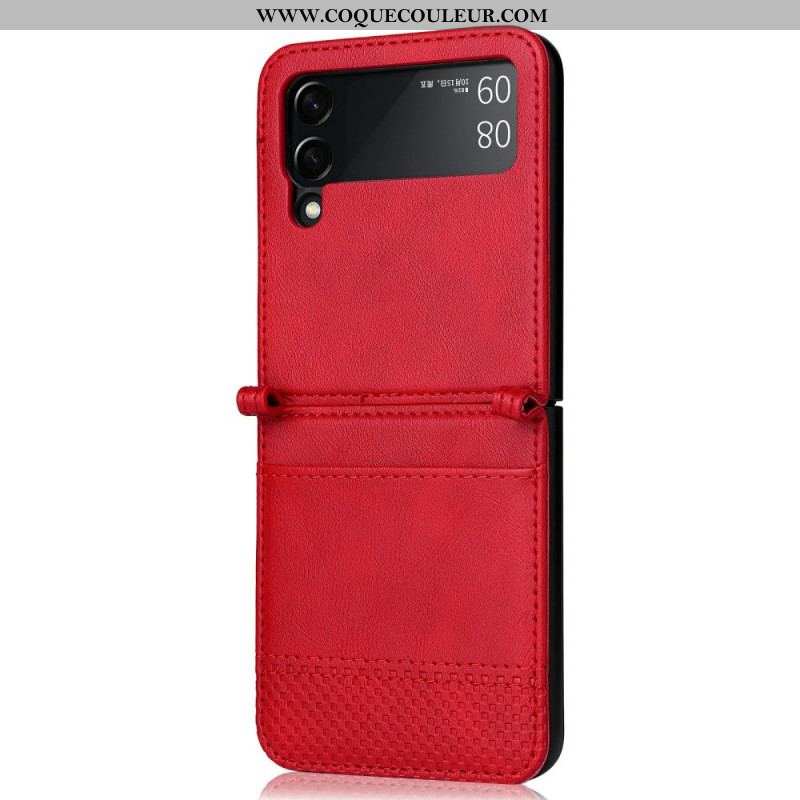 Coque Samsung Galaxy Z Flip 3 5G Style Cuir Vintage Porte-Carte