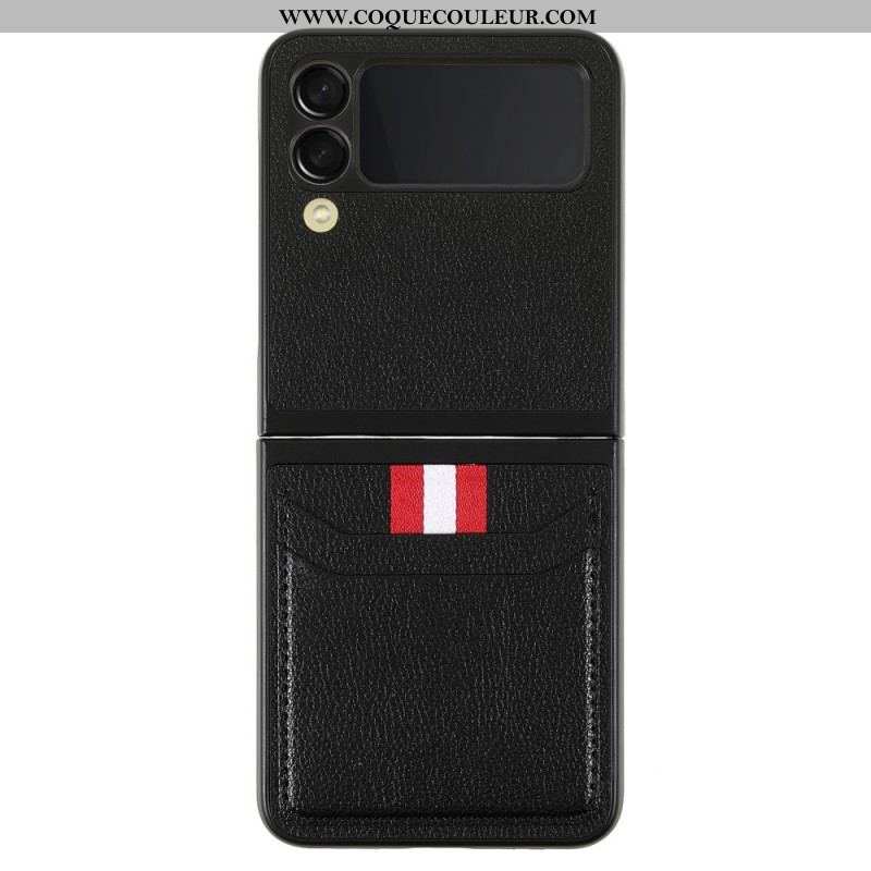 Coque Samsung Galaxy Z Flip 3 5G Porte-Cartes Tricolore