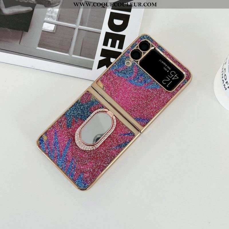 Coque Samsung Galaxy Z Flip 3 5G Pierres Fantaisie avec Anneau-Support