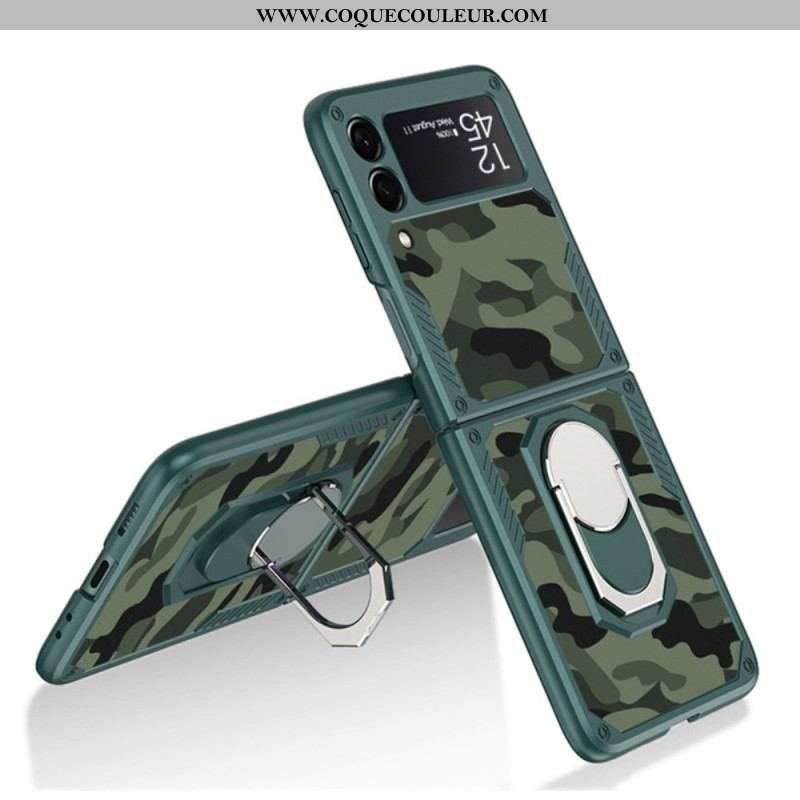 Coque Samsung Galaxy Z Flip 3 5G Anneau-Support Camouflage GKK