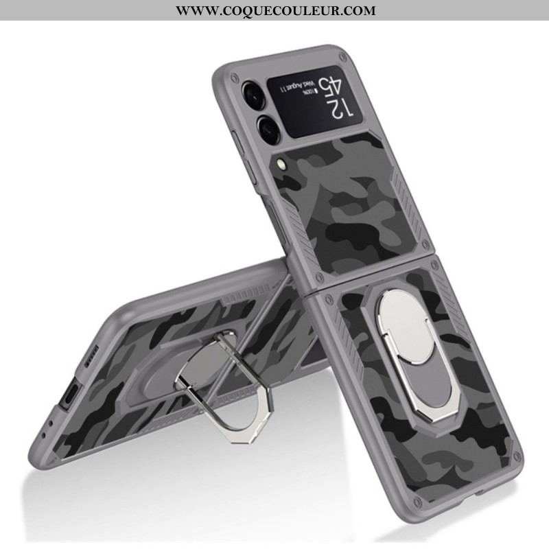 Coque Samsung Galaxy Z Flip 3 5G Anneau-Support Camouflage GKK