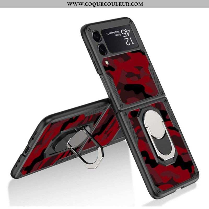 Coque Samsung Galaxy Z Flip 3 5G Anneau-Support Camouflage GKK