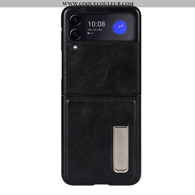 Coque Samsung Galaxy Z Flip 3 5G Style Cuir Support