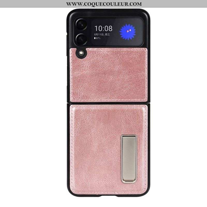 Coque Samsung Galaxy Z Flip 3 5G Style Cuir Support