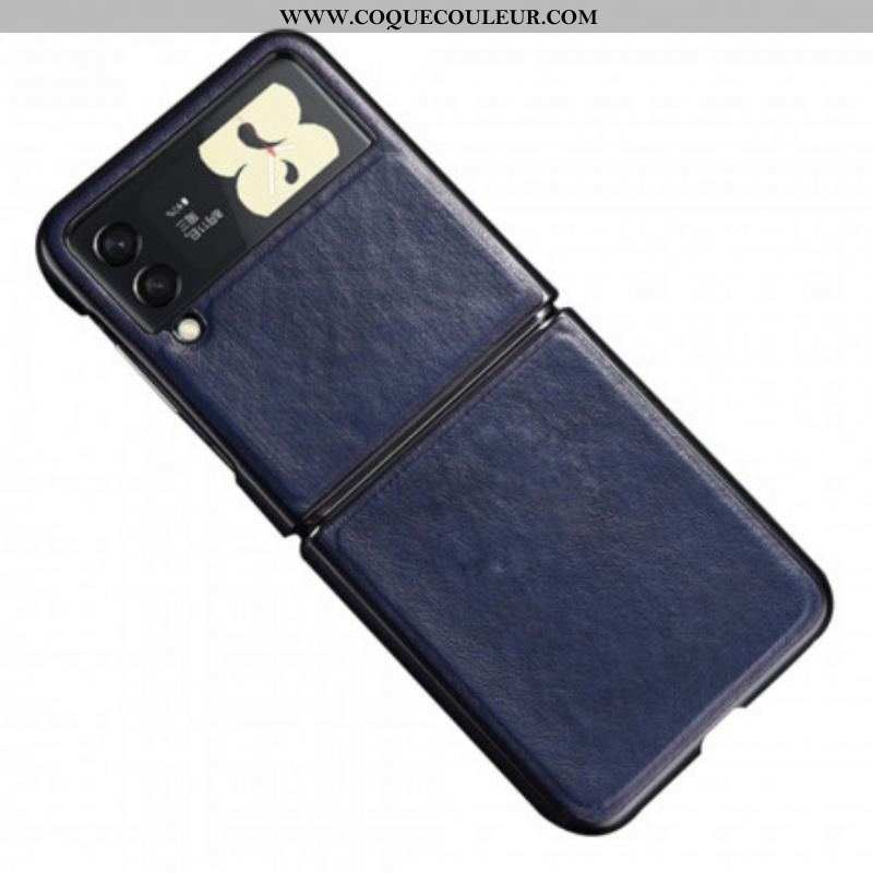 Coque Samsung Galaxy Z Flip 3 5G Effet Cuir Coutures