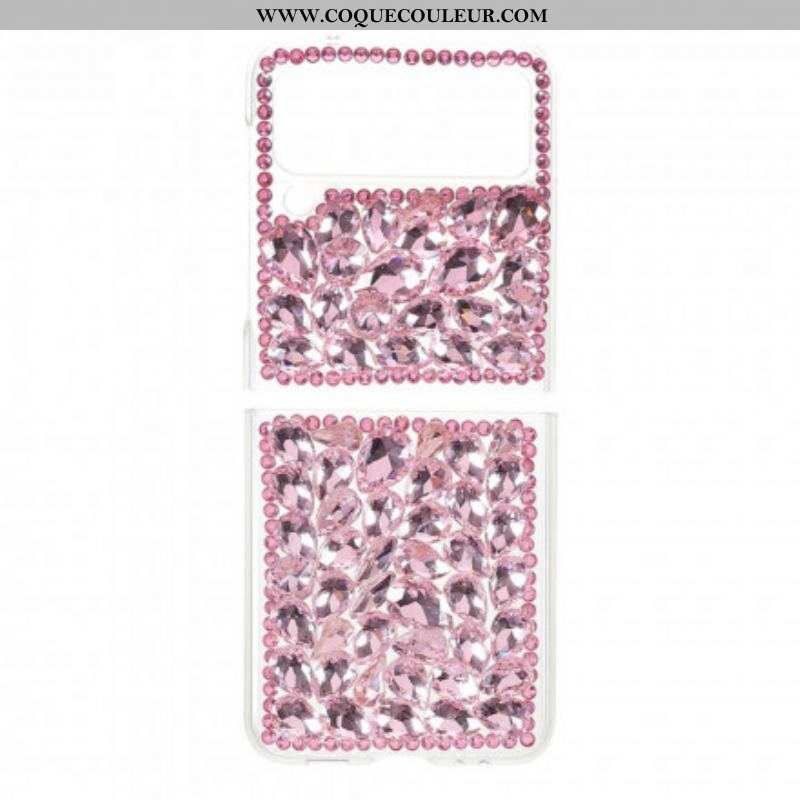 Coque Samsung Galaxy Z Flip 3 5G Transparent et Pierres Précieuses