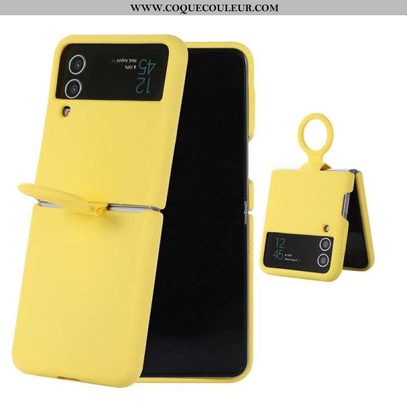 Coque Samsung Galaxy Z Flip 4 Silicone Liquide avec Anneau