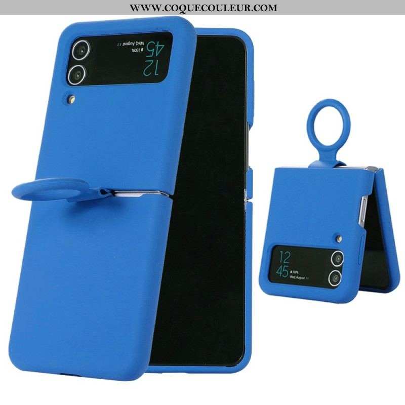 Coque Samsung Galaxy Z Flip 4 Silicone Liquide avec Anneau