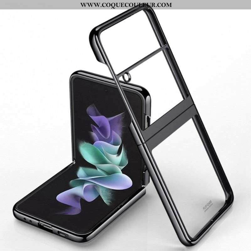 Coque Samsung Galaxy Z Flip 4 Transparente Contours Métallique