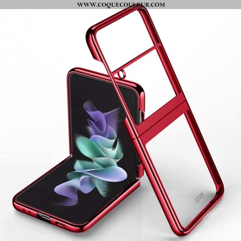 Coque Samsung Galaxy Z Flip 4 Transparente Contours Métallique