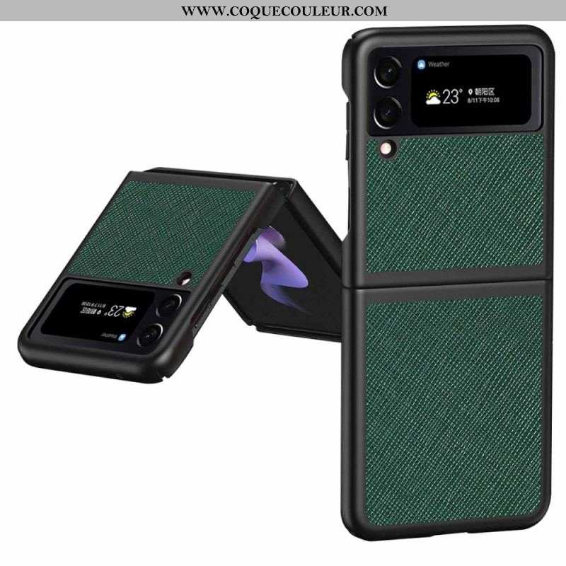 Coque Samsung Galaxy Z Flip 4 Style Cuir Texturé