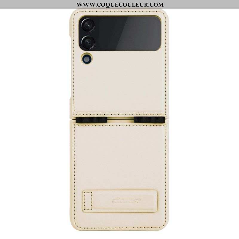 Coque Samsung Galaxy Z Flip 4 Cuir et Support NILLKIN