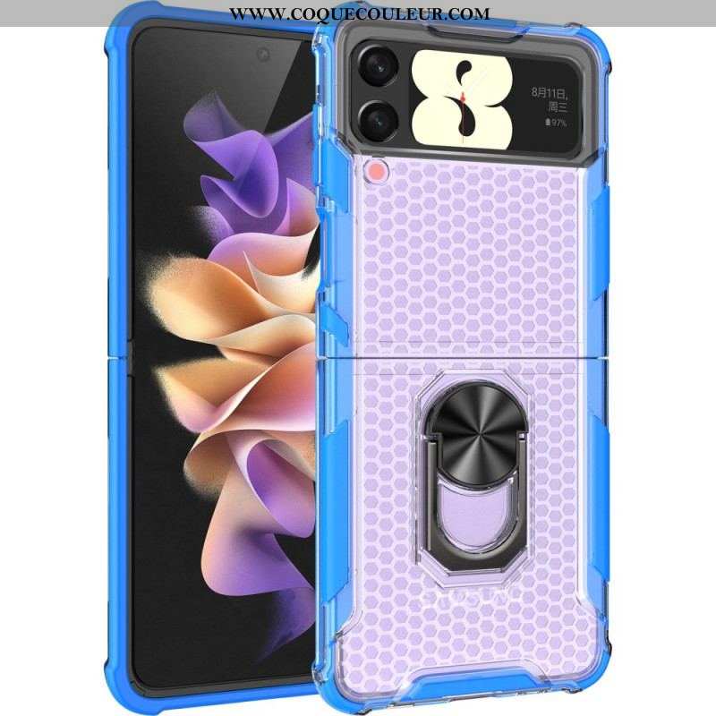 Coque Samsung Galaxy Z Flip 4 Nid d'Abeille avec Anneau-Support