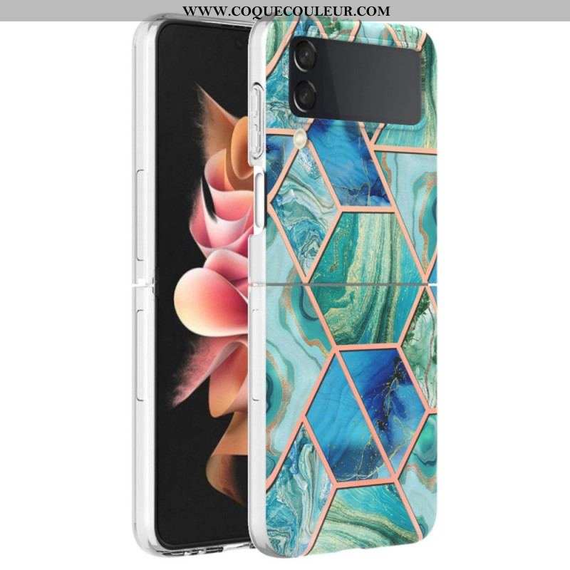 Coque Samsung Galaxy Z Flip 4 Marbre Géométrique