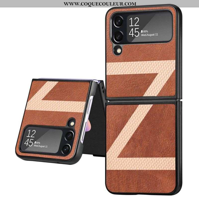 Coque Samsung Galaxy Z Flip 4 Style Cuir Z Design