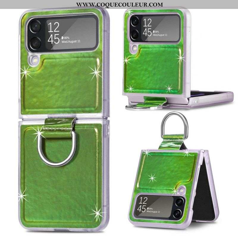 Coque Samsung Galaxy Z Flip 4 Couleurs Électriques et Anneau