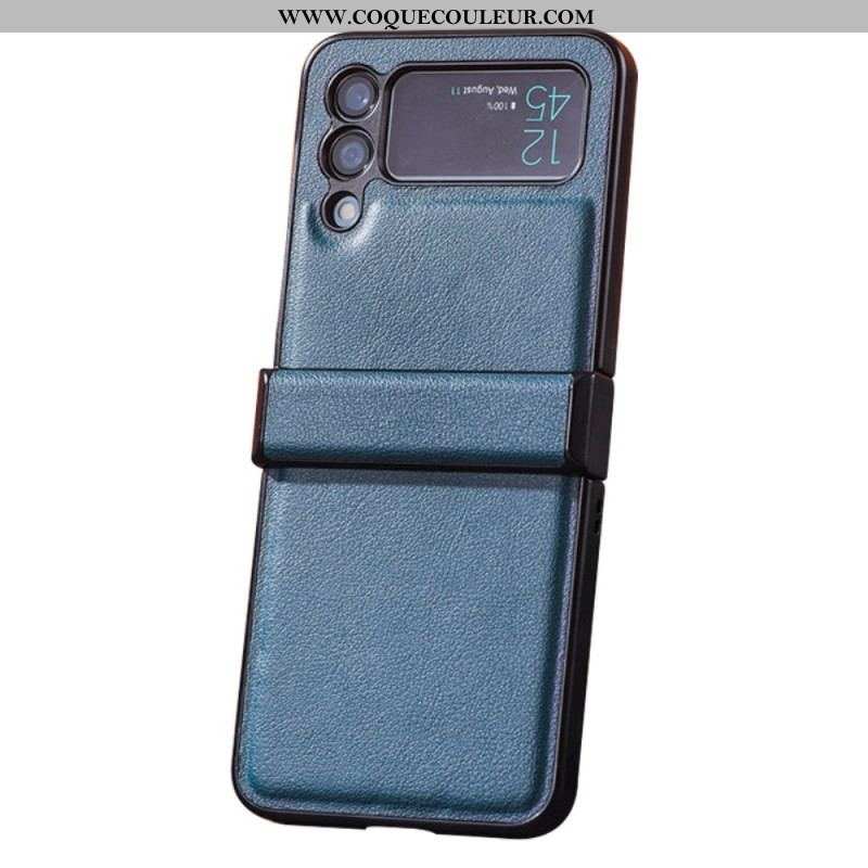 Coque Samsung Galaxy Z Flip 4 5G Effet Cuir avec Charnière