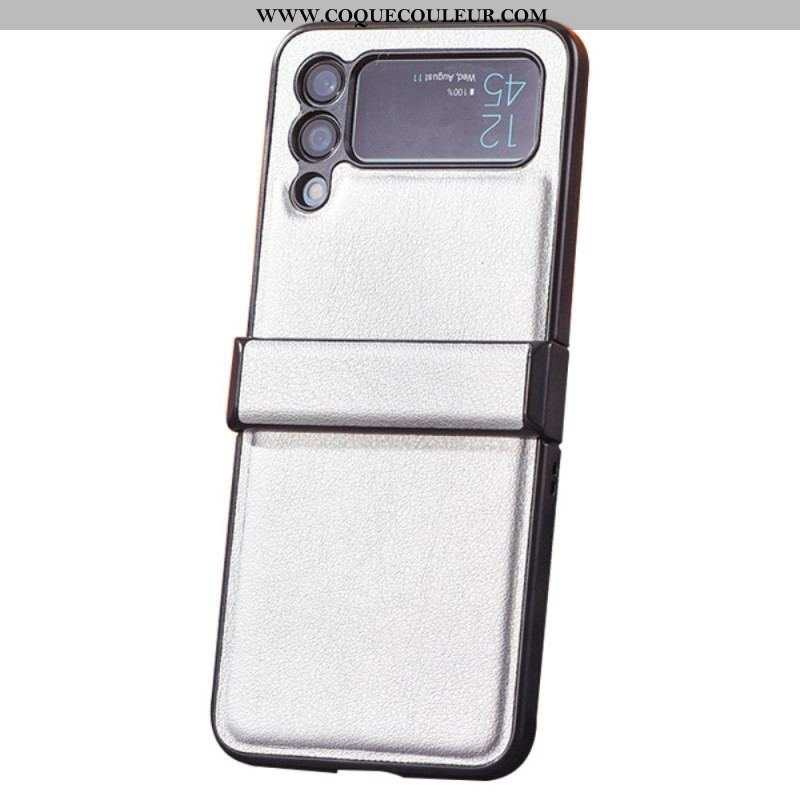 Coque Samsung Galaxy Z Flip 4 5G Effet Cuir avec Charnière