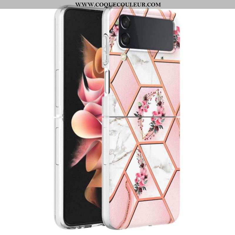 Coque Samsung Galaxy Z Flip 4 Marbre Floral