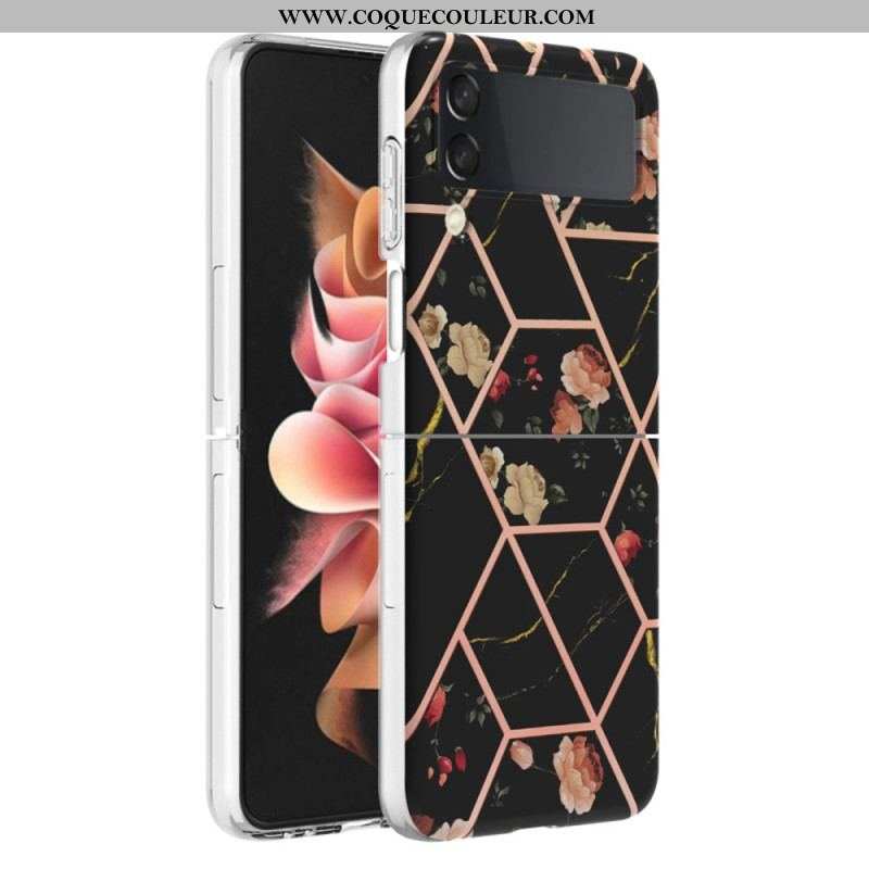 Coque Samsung Galaxy Z Flip 4 Marbre Floral