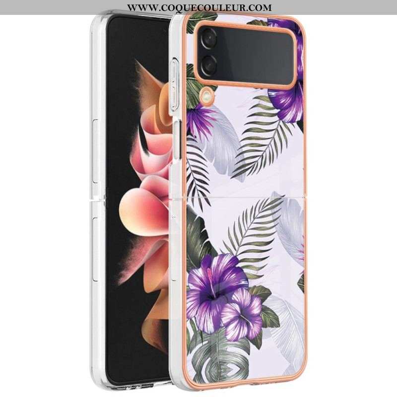 Coque Samsung Galaxy Z Flip 4 Marbre Floral