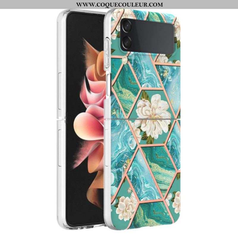 Coque Samsung Galaxy Z Flip 4 Marbre Floral