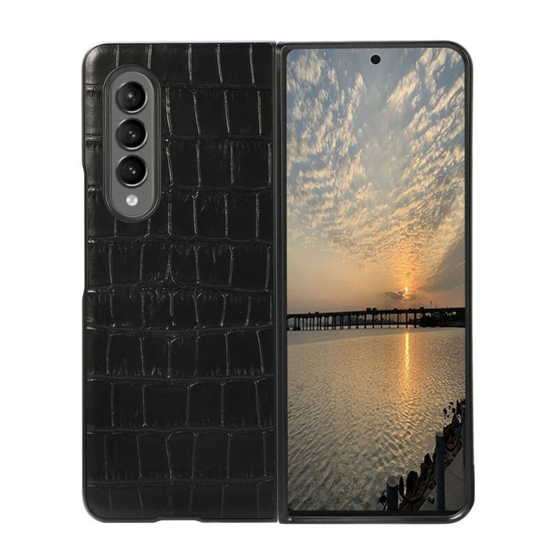 Coque Samsung Galaxy Z Fold 3 5G Cuir Véritable Crocodile