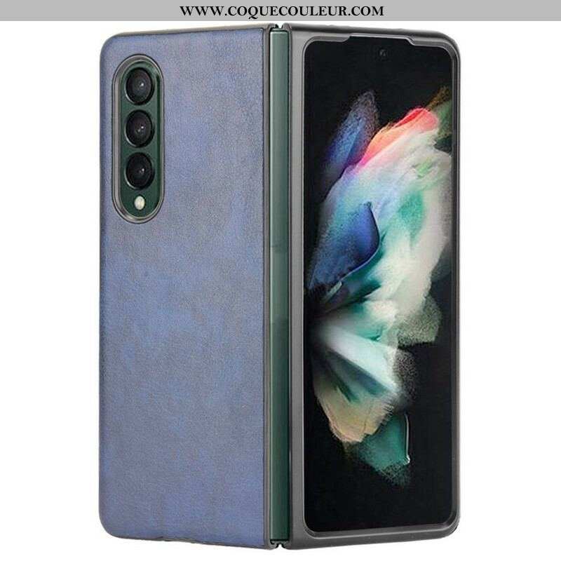 Coque Samsung Galaxy Z Fold 3 5G Effet Cuir Litchi