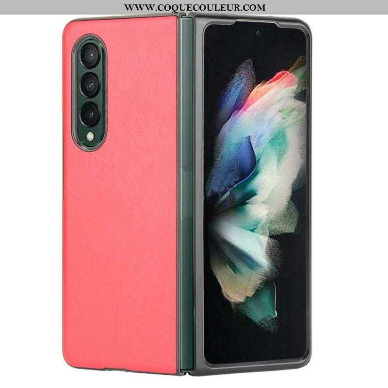 Coque Samsung Galaxy Z Fold 3 5G Effet Cuir Litchi