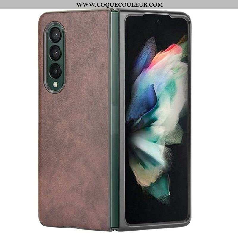 Coque Samsung Galaxy Z Fold 3 5G Effet Cuir Litchi