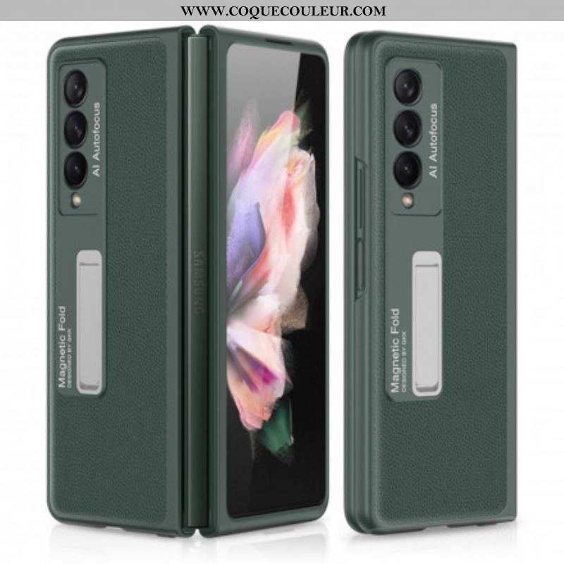 Coque Samsung Galaxy Z Fold 3 5G Cuir Litchi Support GKK