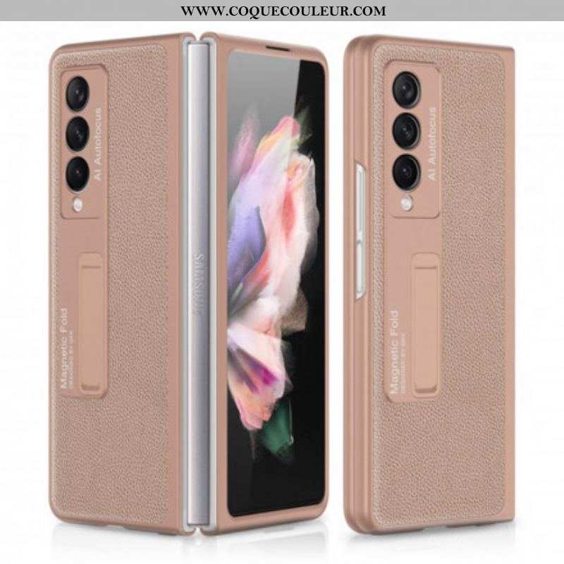 Coque Samsung Galaxy Z Fold 3 5G Cuir Litchi Support GKK