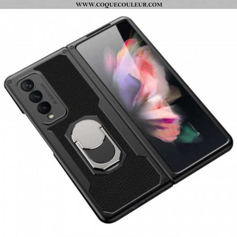 Coque Samsung Galaxy Z Fold 3 5G Cuir Litchi Anneau-Support GKK