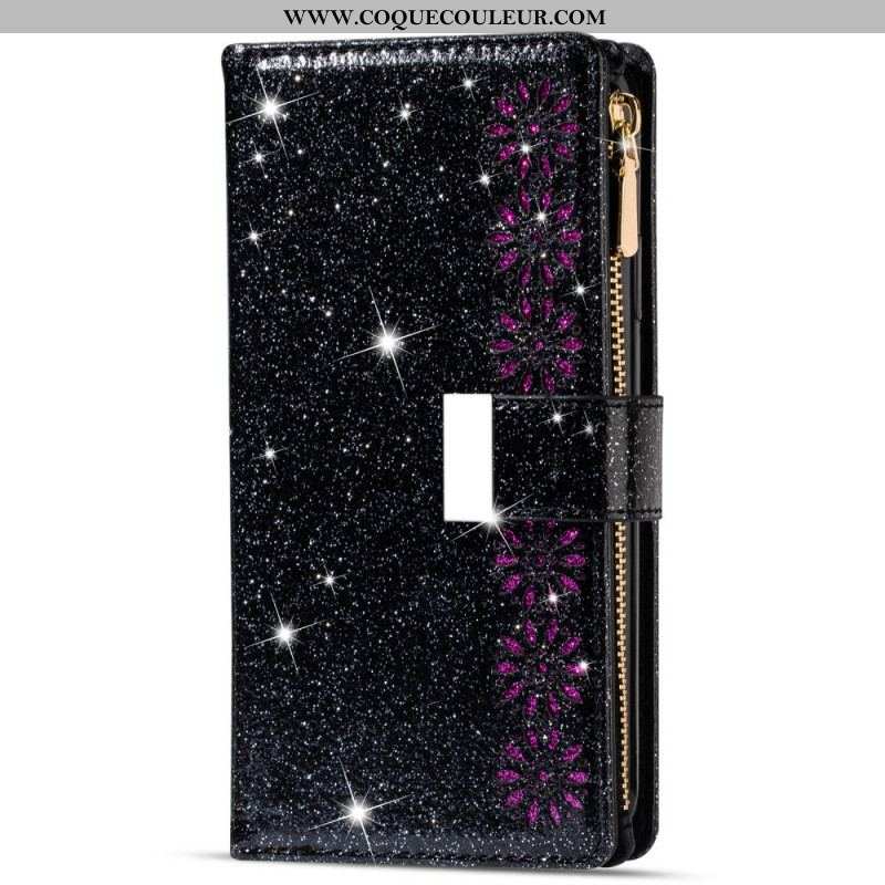 Housse Samsung Galaxy Z Fold 3 5G Paillettes Portefeuille Zip