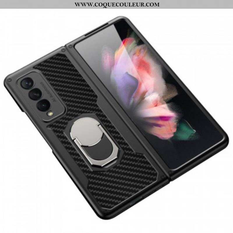 Coque Samsung Galaxy Z Fold 3 5G Fibre Carbone Anneau-Support GKK