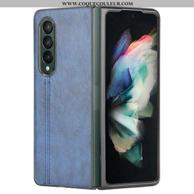 Coque Samsung Galaxy Z Fold 3 5G Effet Cuir Couture