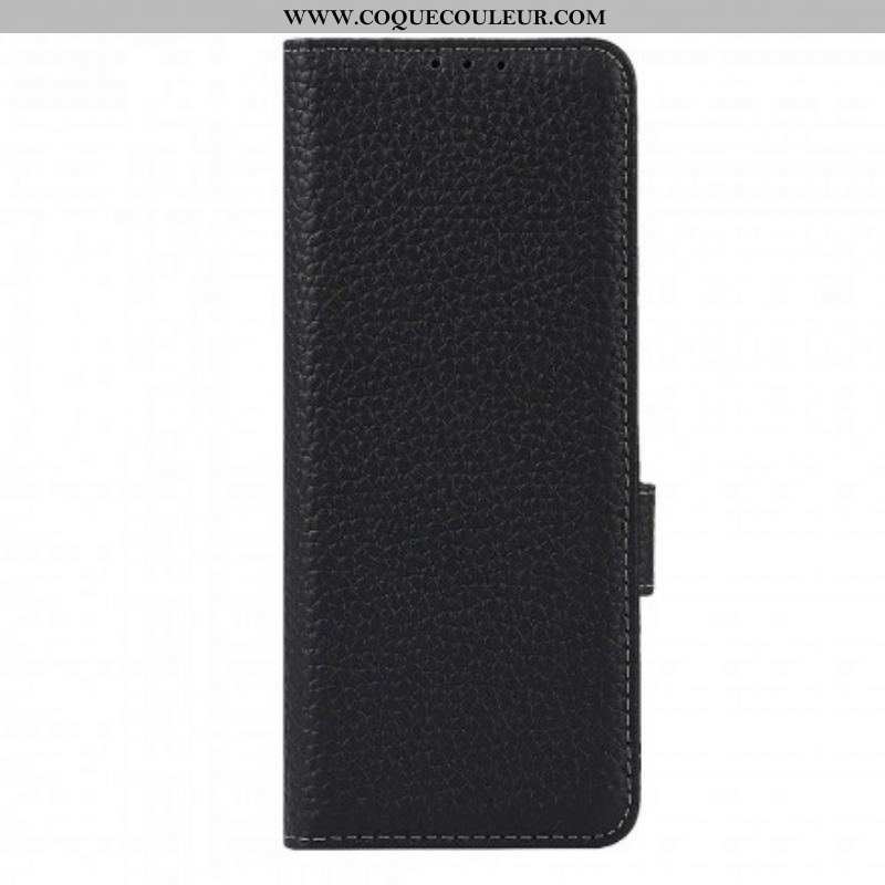 Housse Samsung Galaxy Z Fold 3 5G Cuir Litchi Véritable
