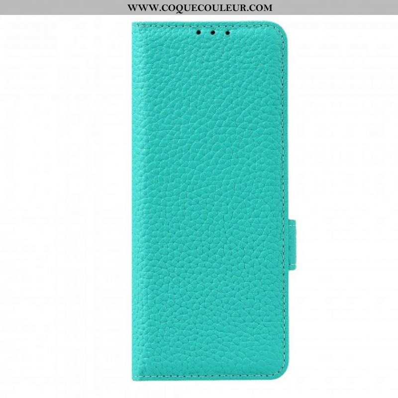 Housse Samsung Galaxy Z Fold 3 5G Cuir Litchi Véritable