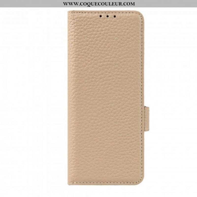 Housse Samsung Galaxy Z Fold 3 5G Cuir Litchi Véritable