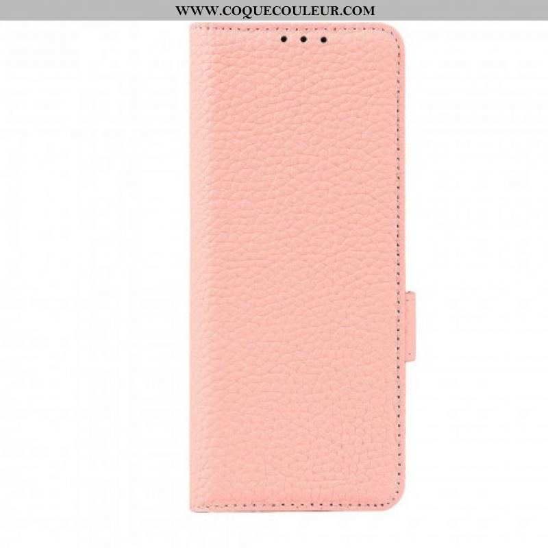 Housse Samsung Galaxy Z Fold 3 5G Cuir Litchi Véritable