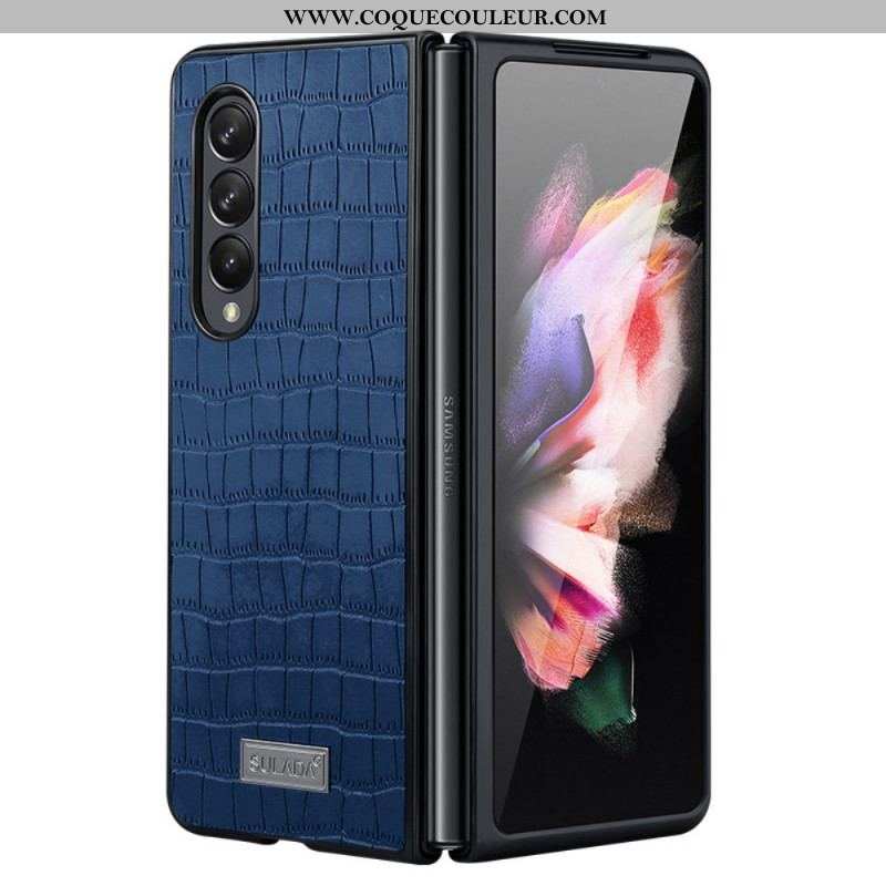 Coque Samsung Galaxy Z Fold 3 5G Style Cuir Crocodile SULADA