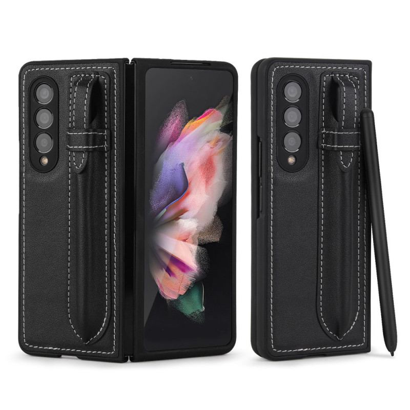 Coque Samsung Galaxy Z Fold 3 5G Cuir Véritable Porte-Stylet