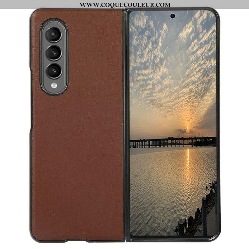 Coque Samsung Galaxy Z Fold 3 5G Véritable Cuir Design