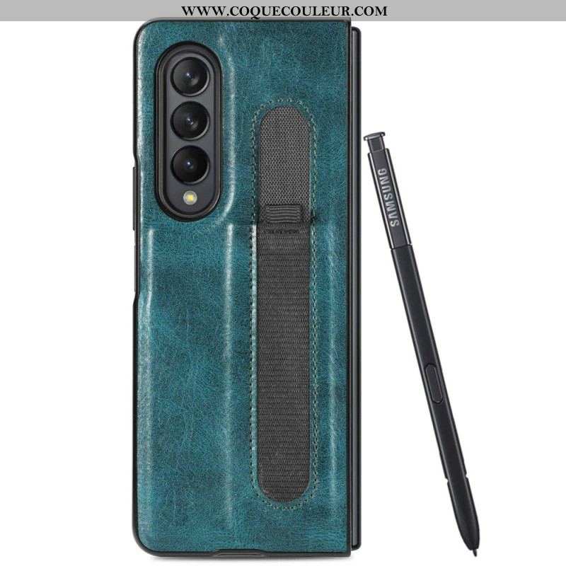 Coque Samsung Galaxy Z Fold 4 Simili Cuir Stylet