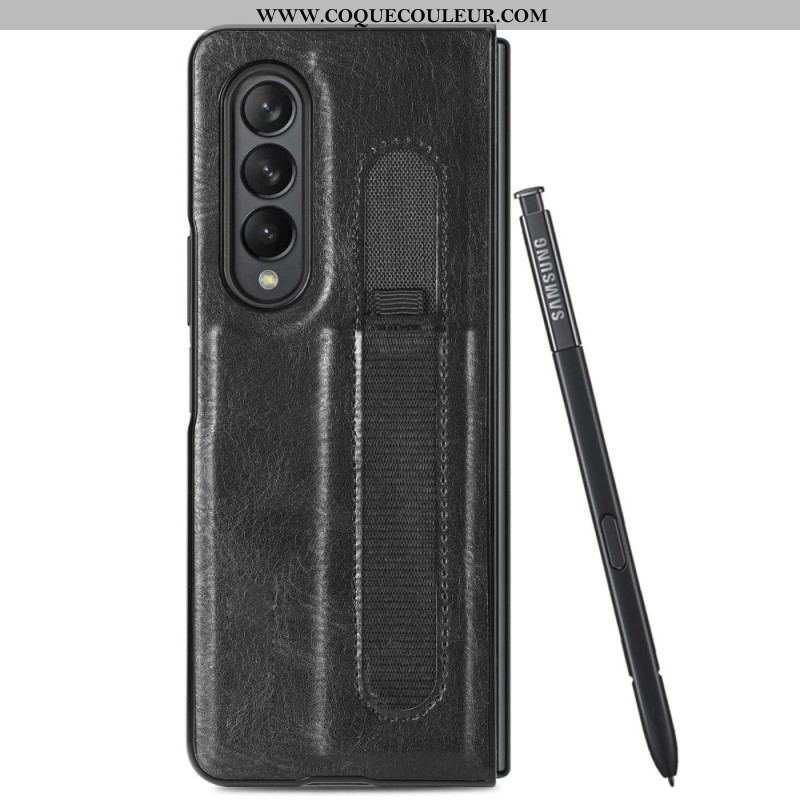 Coque Samsung Galaxy Z Fold 4 Simili Cuir Stylet