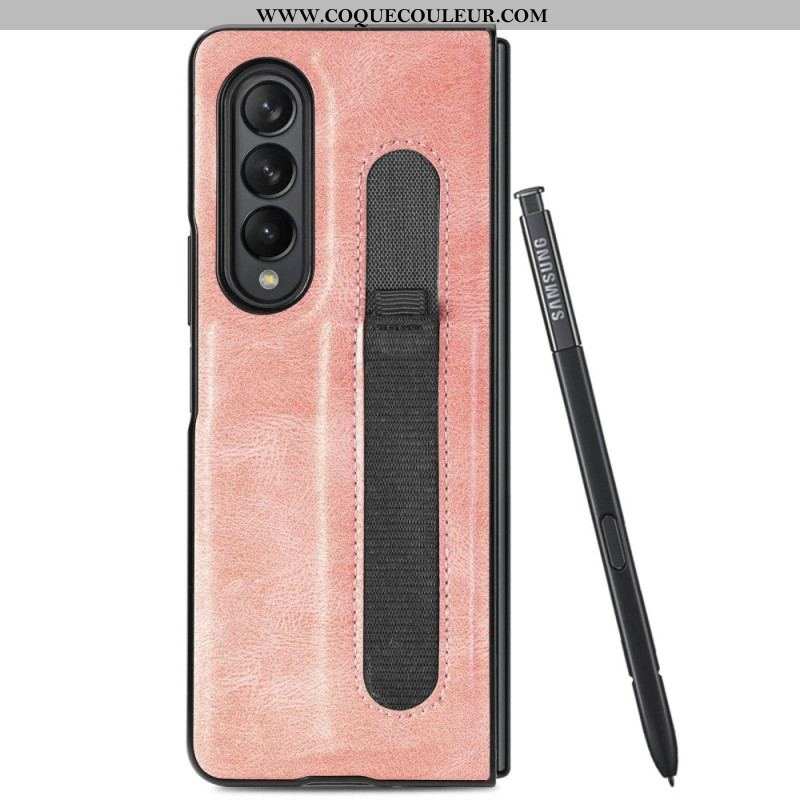 Coque Samsung Galaxy Z Fold 4 Simili Cuir Stylet