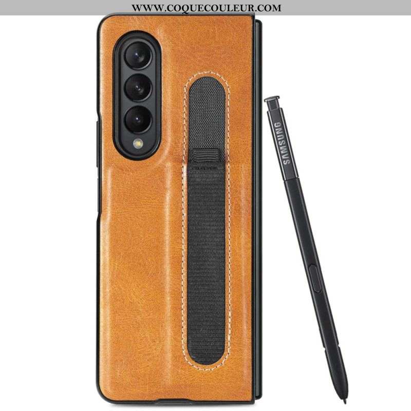 Coque Samsung Galaxy Z Fold 4 Simili Cuir Stylet