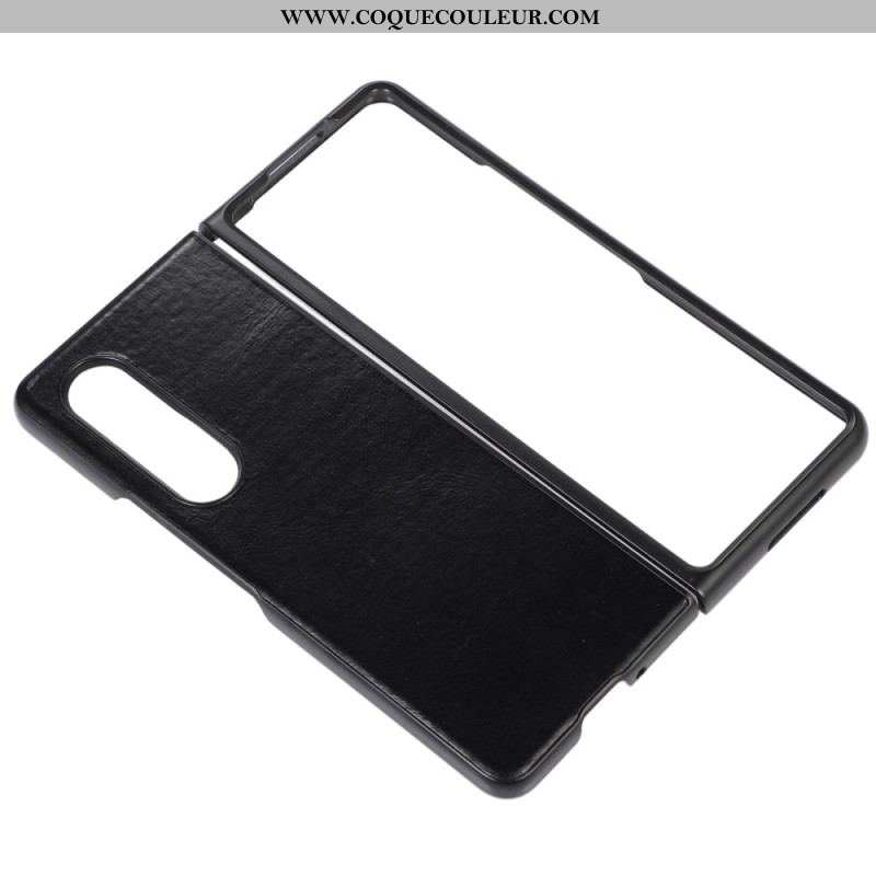 Coque Samsung Galaxy Z Fold 4 Classique Cuir Véritable de Vache