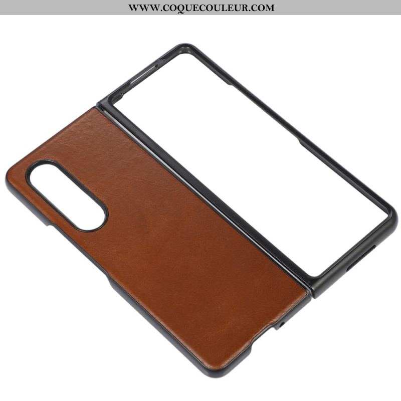 Coque Samsung Galaxy Z Fold 4 Classique Cuir Véritable de Vache