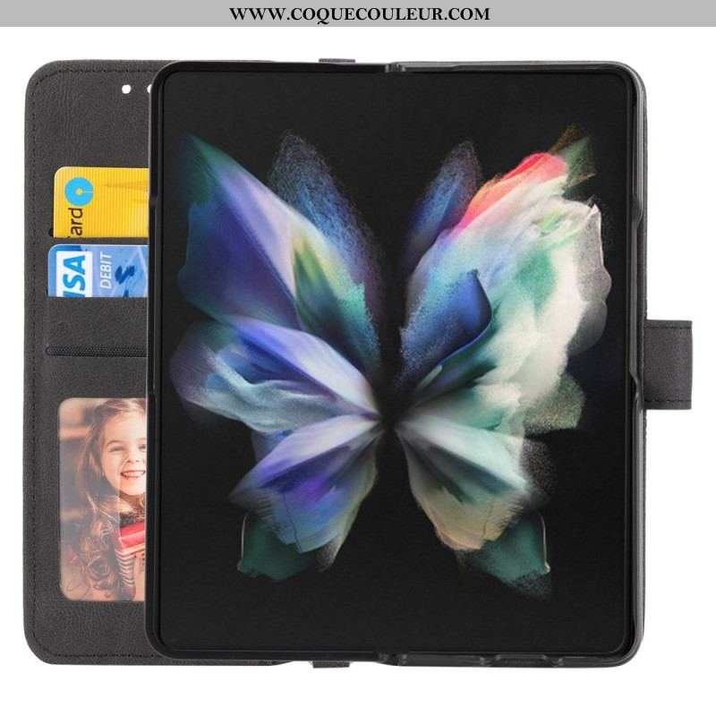 Housse Samsung Galaxy Z Fold 4 Simili Cuir Belt Motif